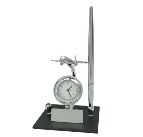 Metal Airplane Pen Holder Set