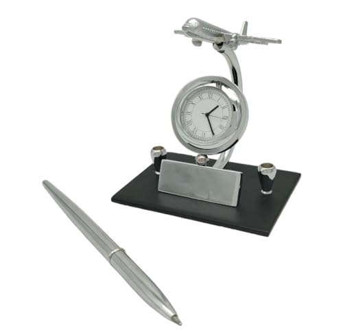 Metal Airplane Pen Holder Set