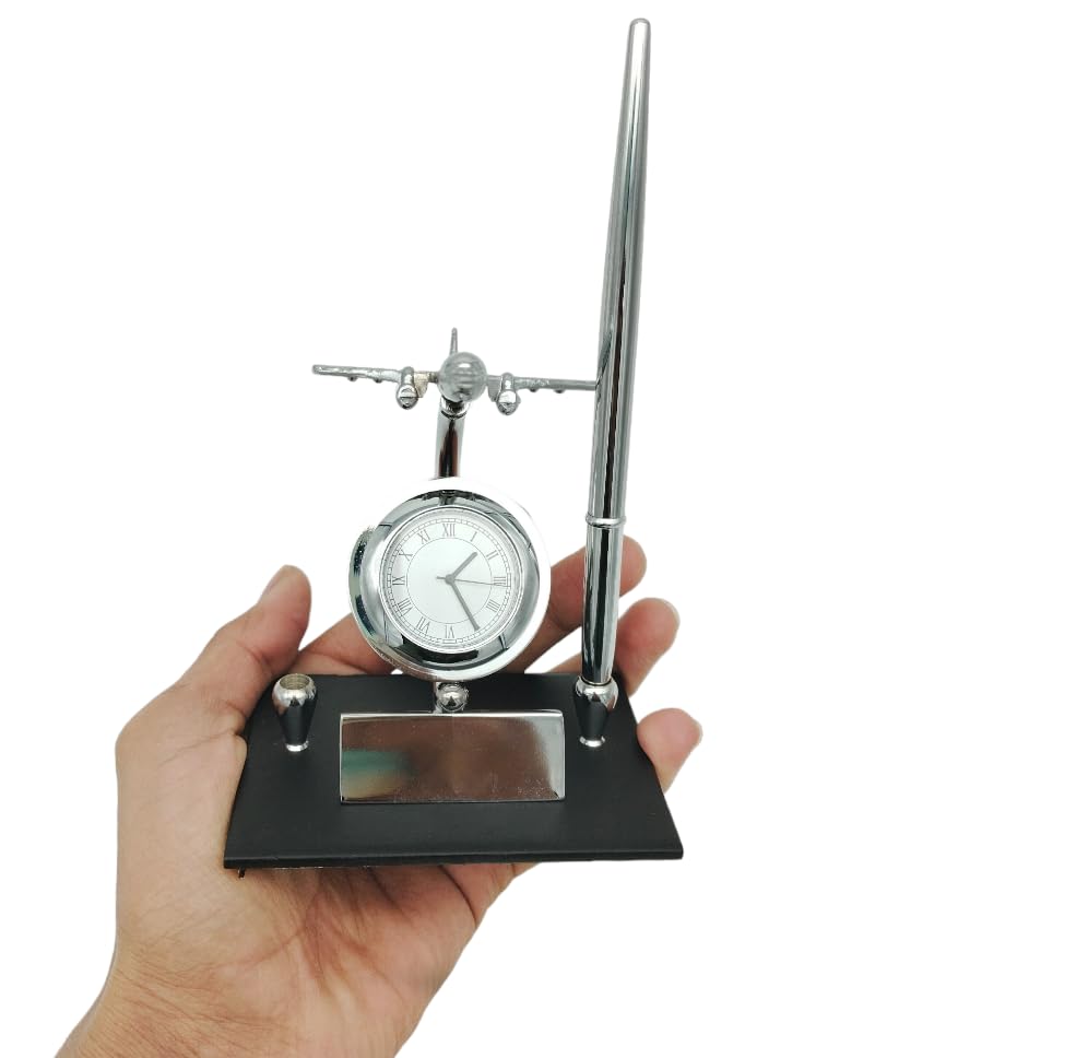 Metal Airplane Pen Holder Set