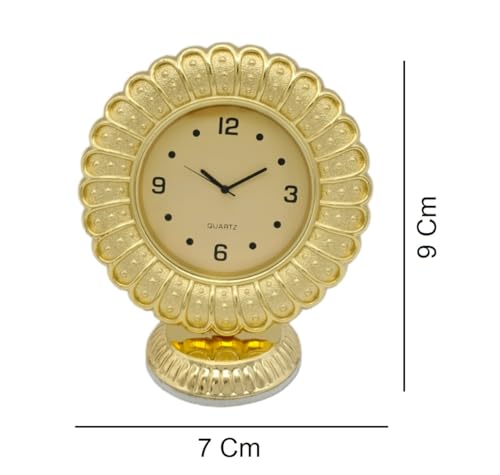 Golden Quartz Table Clock
