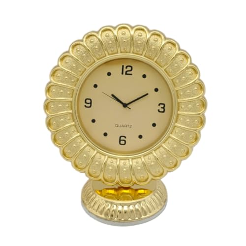 Golden Quartz Table Clock
