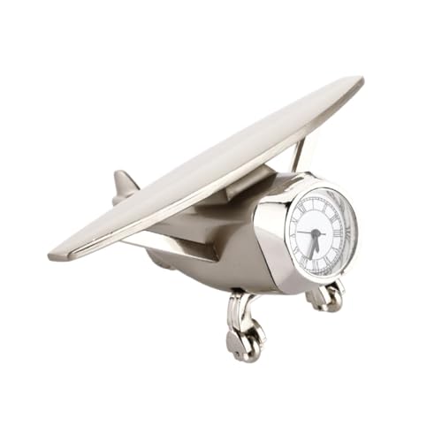 Vintage Silver Airplane Model Clock
