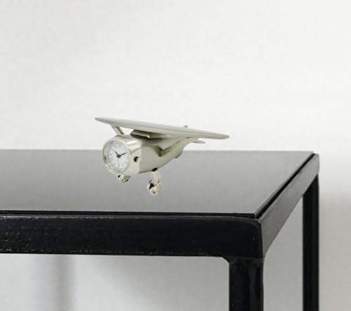 Vintage Silver Airplane Model Clock
