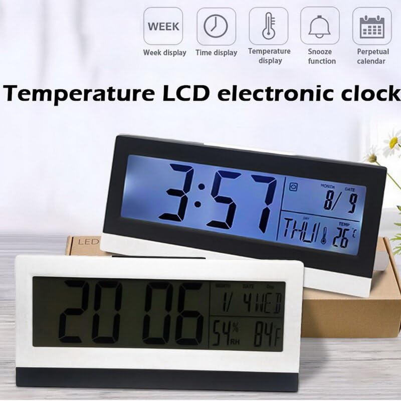  LCD Digital Desk Clock, Table Clock for Students