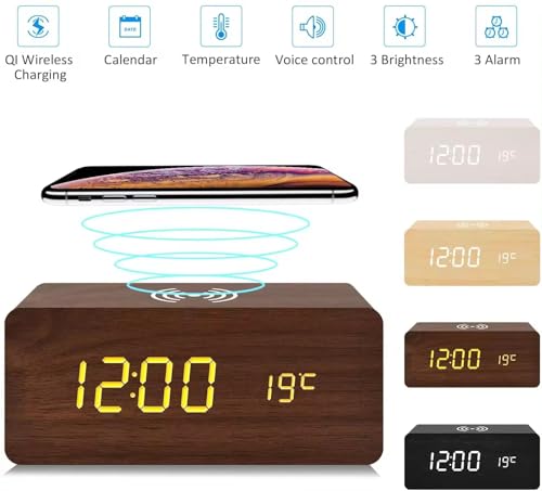 Digital Wooden Alarm Clock