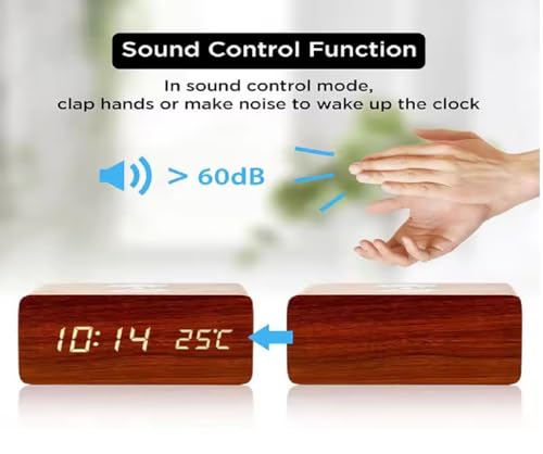 Digital Wooden Alarm Clock