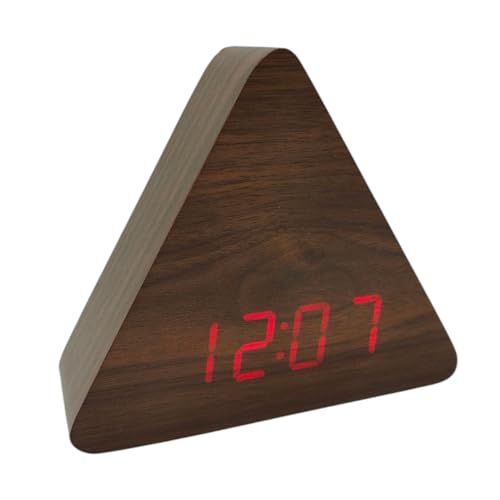 Wooden Triangular Digital Alarm Clock