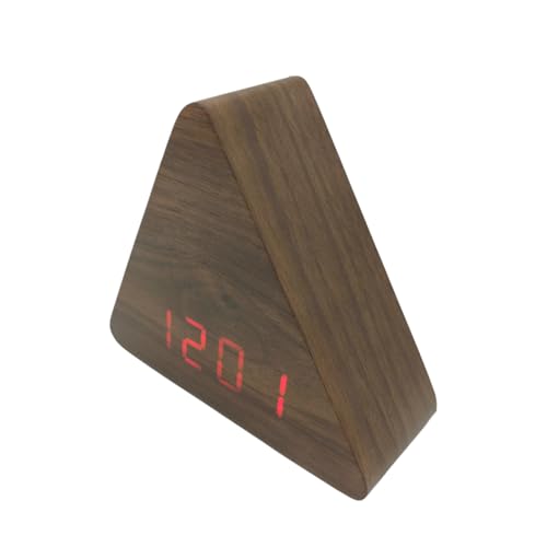 Wooden Triangular Digital Alarm Clock