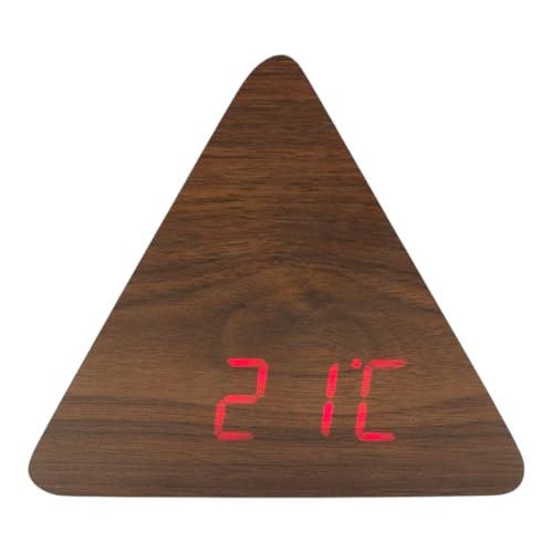Wooden Triangular Digital Alarm Clock