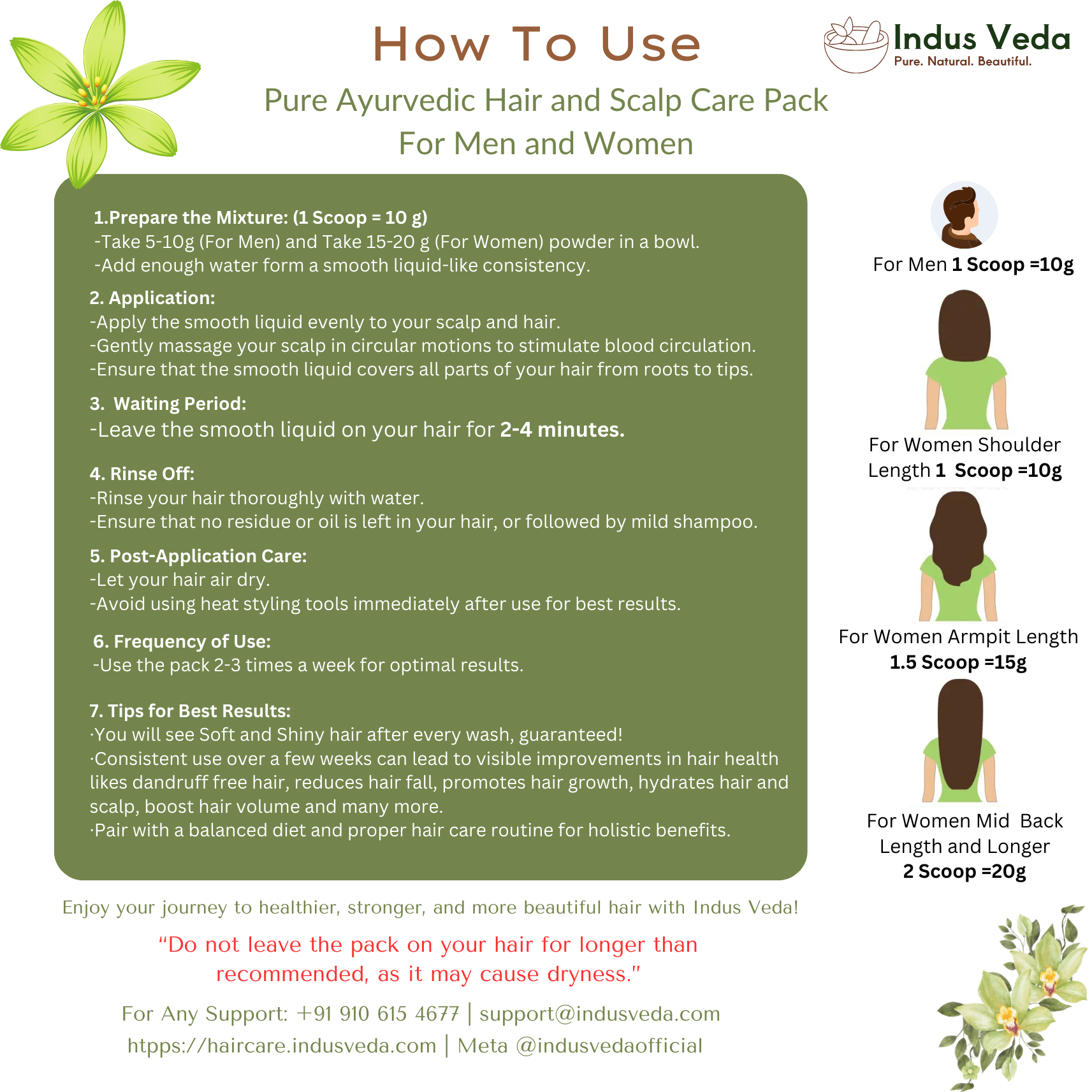 Pure Ayurvedic Hair and Scalp Care Pack
