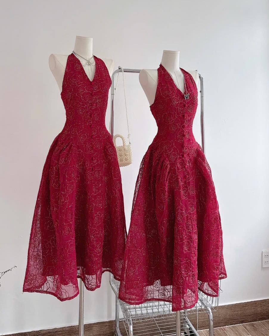 Elegant Red Evening Gown