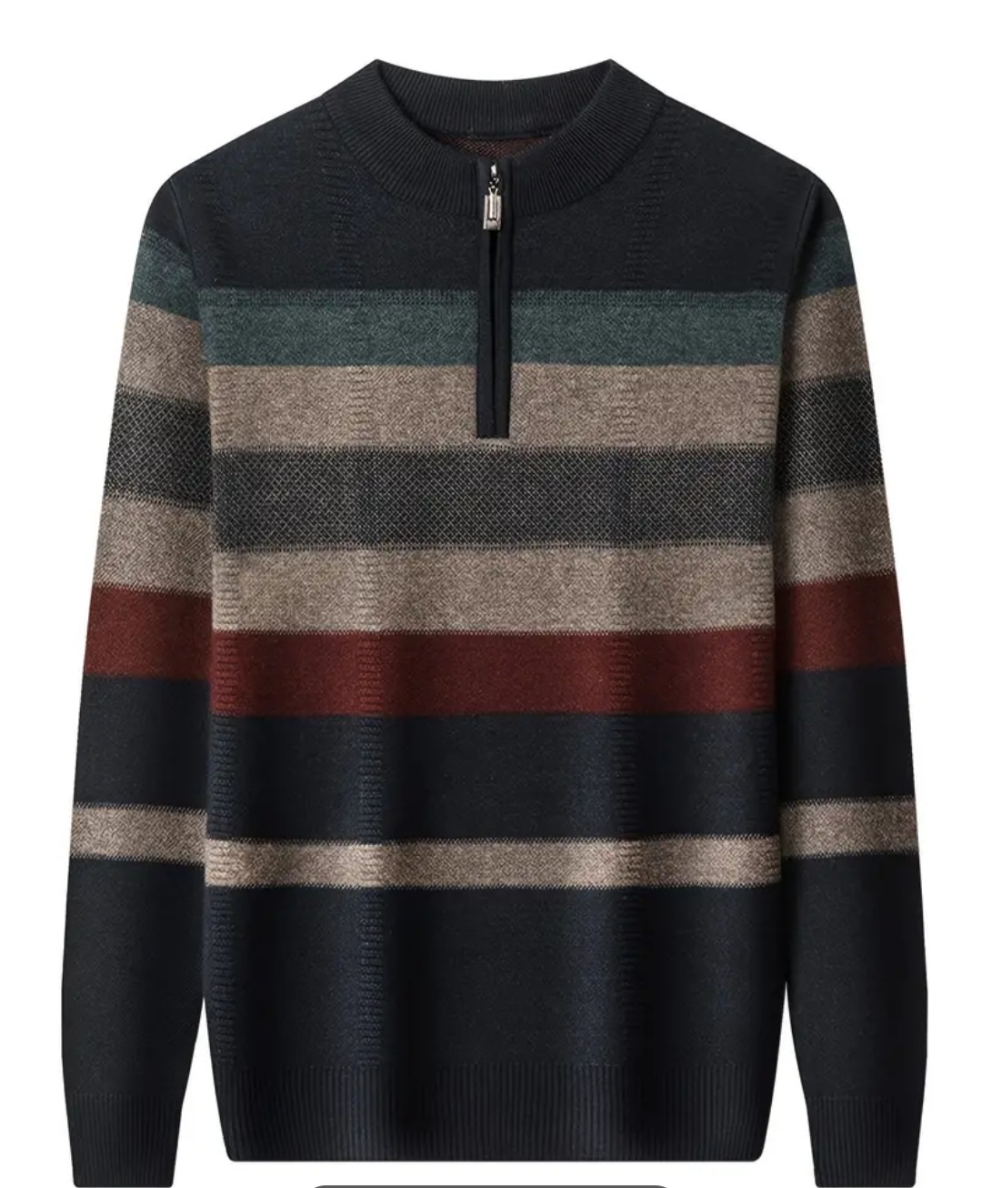 Striped Half-Zip Sweater