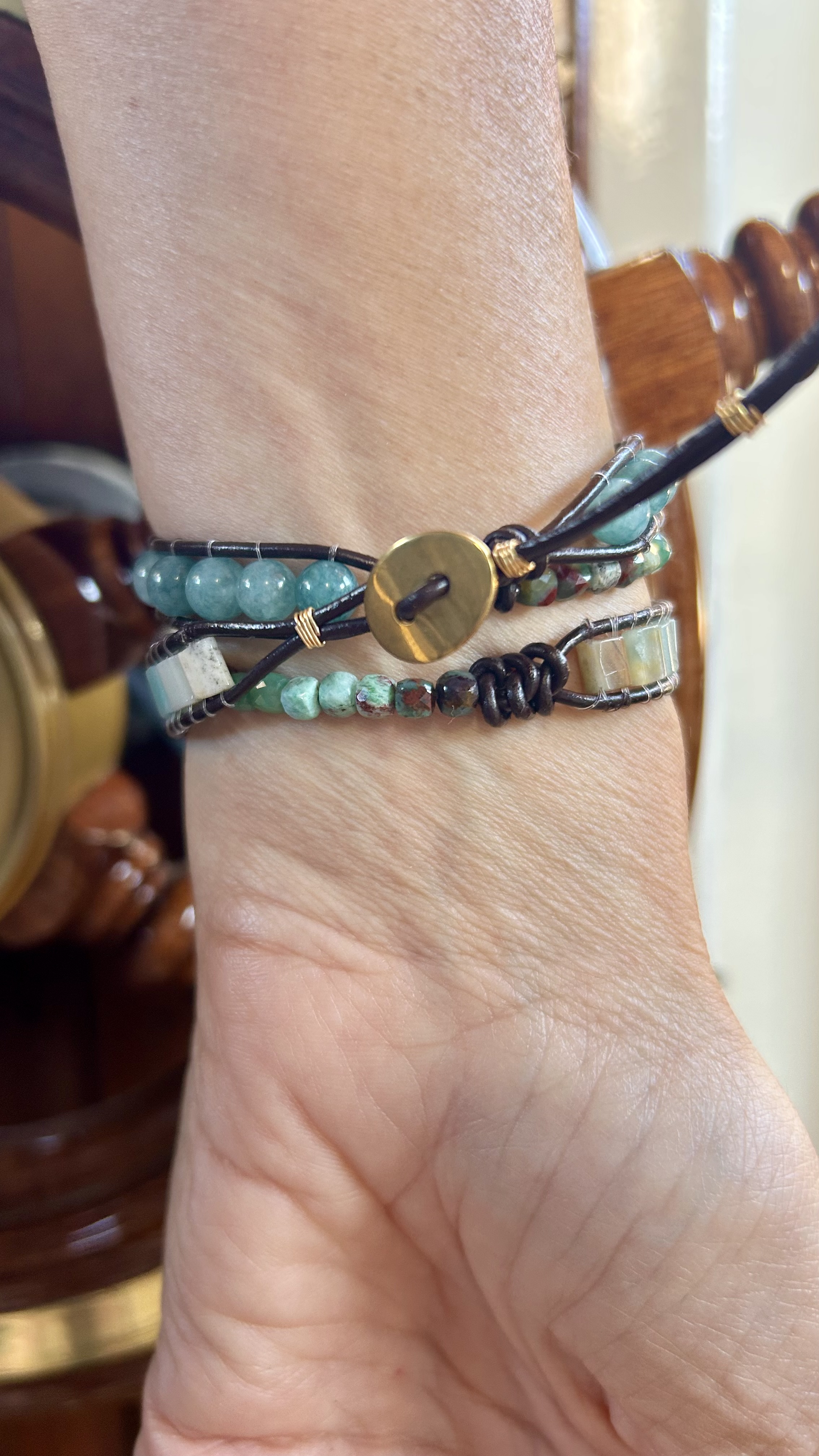 Ocean blue wrap bracelet 