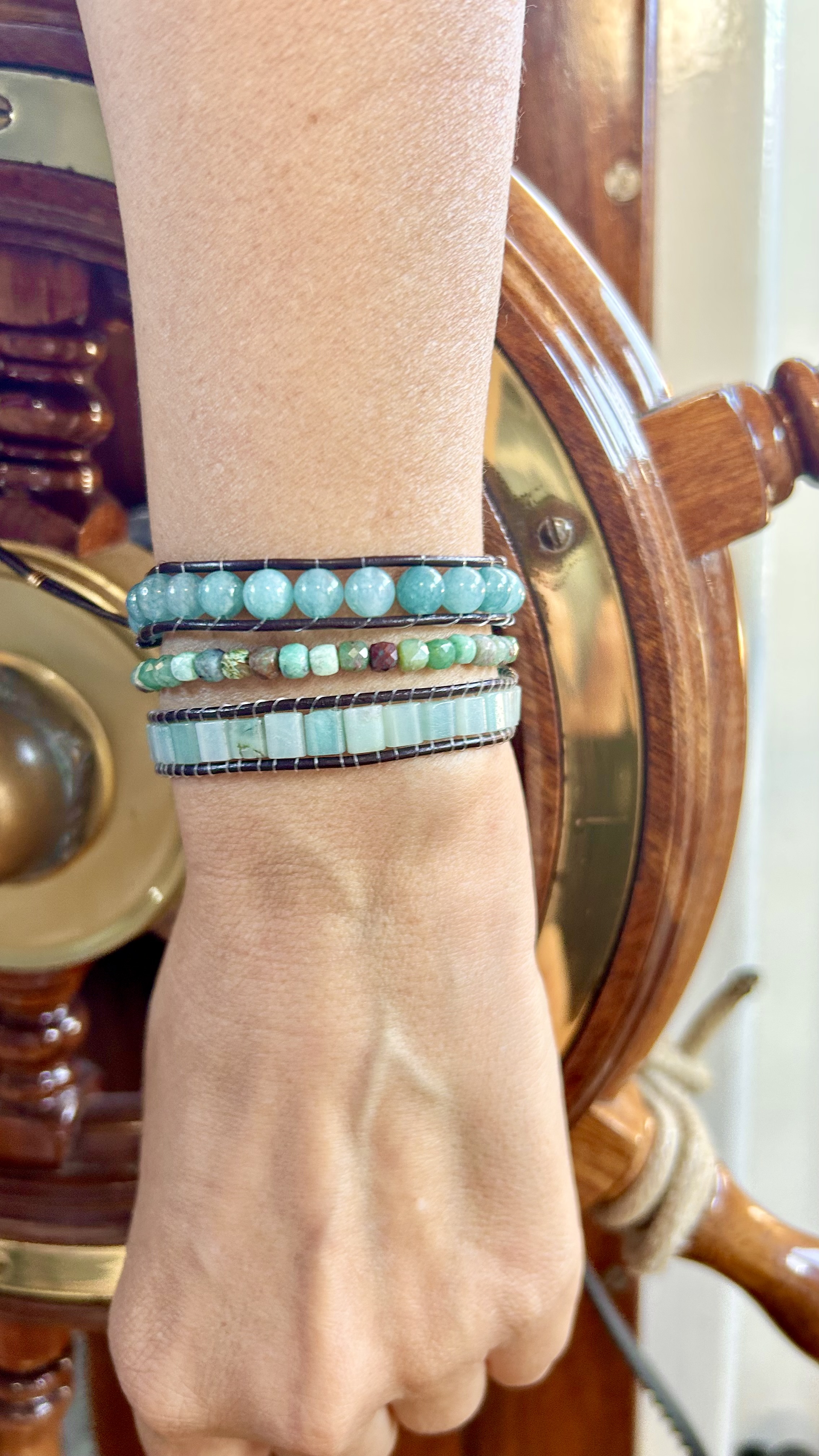 Ocean blue wrap bracelet 