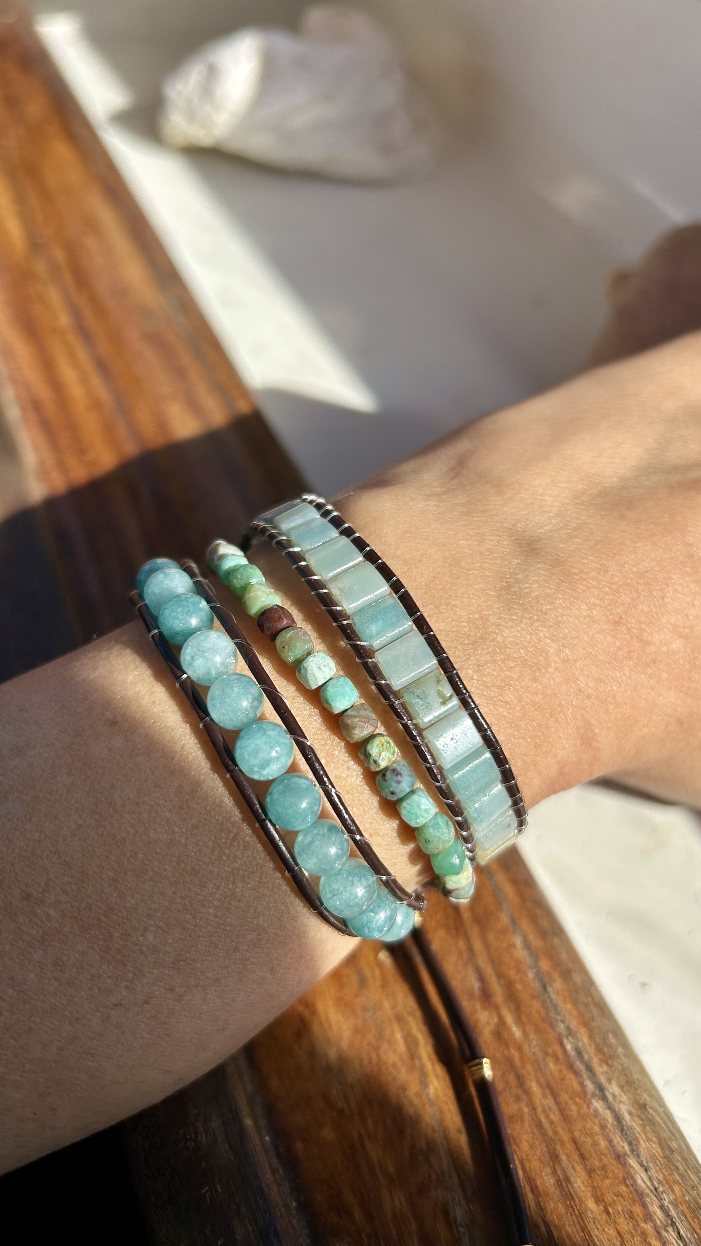 Ocean blue wrap bracelet 