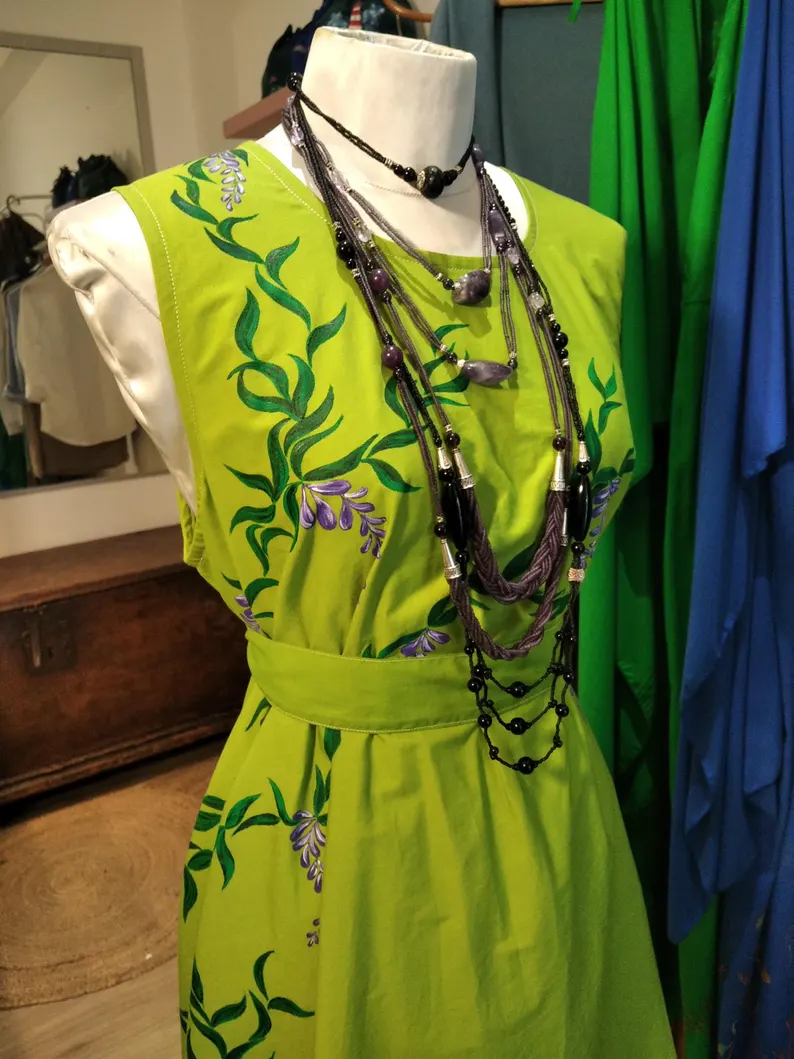 Robe verte glycine