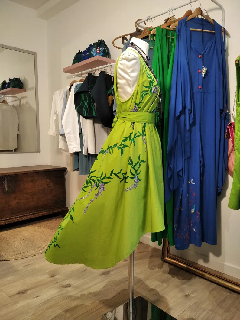 Robe verte glycine