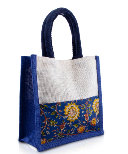 Handcrafted Blue Jute Bag