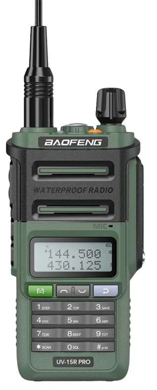 Baofeng UV-15R PRO Waterproof Radio (Durable Dual Band Two-Way Radio for Outdoor Use)