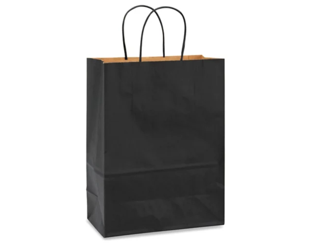 Bolsa kraft color negro tamaño 26x32x12 cm