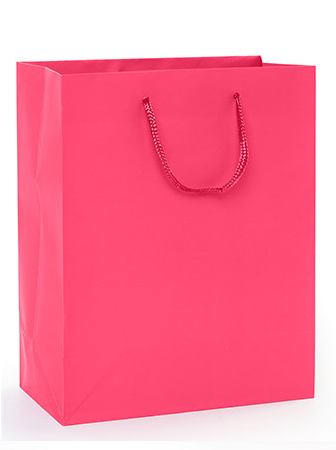Bolsas de papel color fiusha con asas de cordón