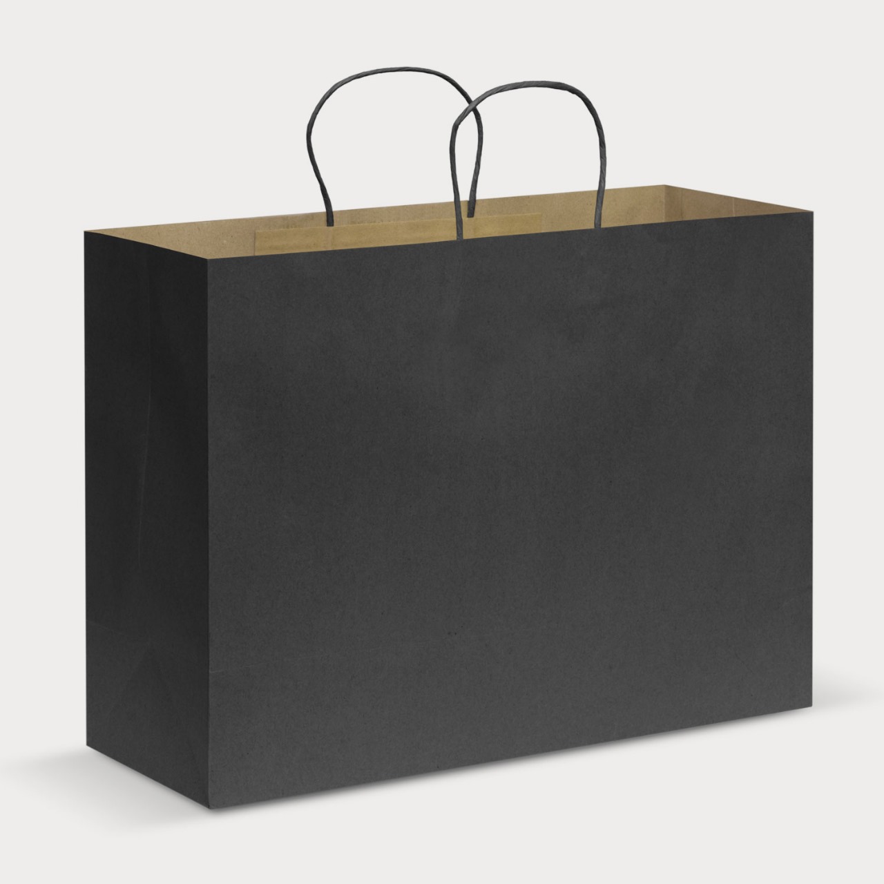Bolsa kraft color negro tamaño 42x44x16 cm