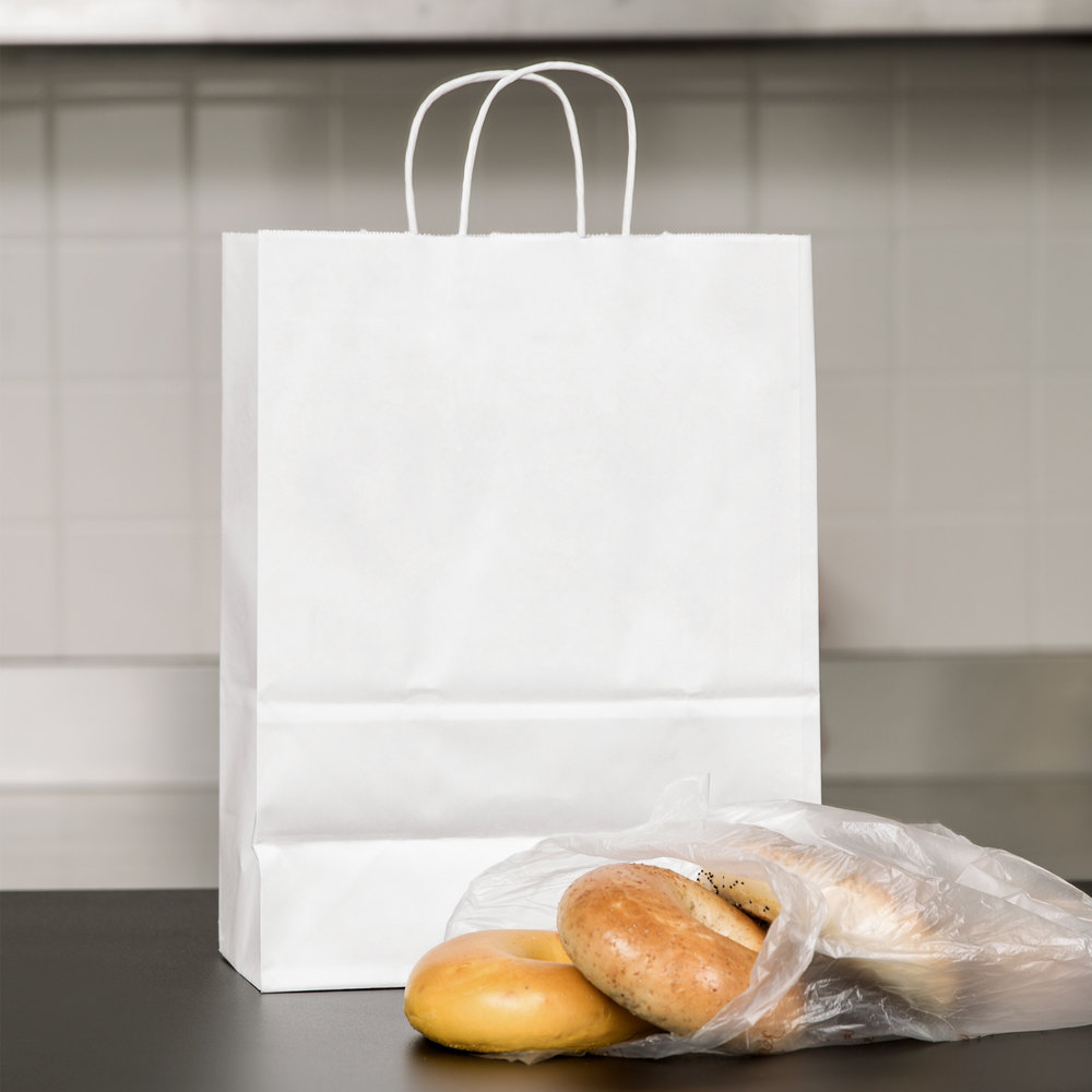 Bolsa kraft color blanco tamaño 31x41x12cm
