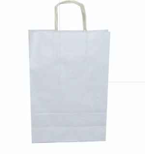 Bolsa kraft color blanco tamaño 31x31x12 cm