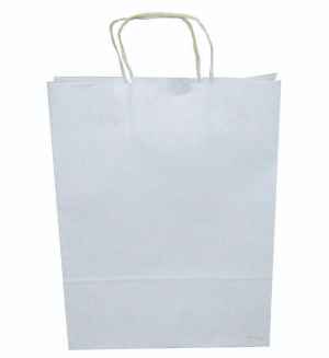 Bolsa kraft color blanco tamaño 42x39x15 cm