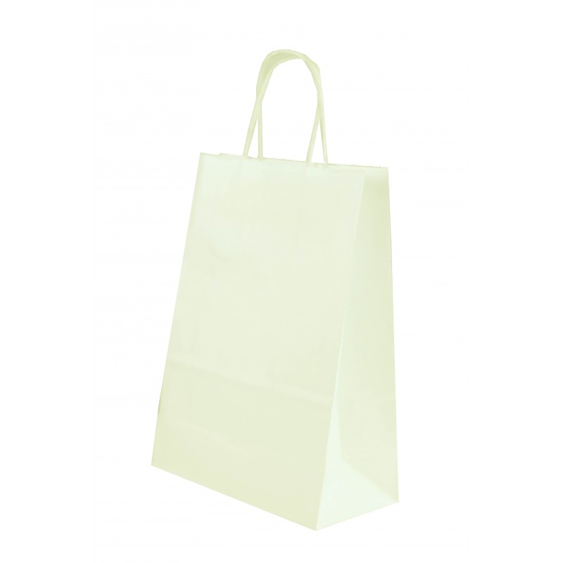 Bolsa kraft color blanco tamaño 22x29x10 cm