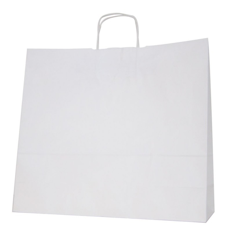 Bolsa kraft color blanco tamaño 42x44x16 cm