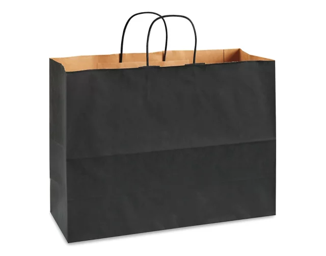 Bolsa kraft color negro tamaño 42x31x12 cm