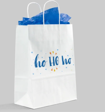 Bolsa kraft color blanco tamaño 39x34x15 cm