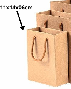 Bolsa de cartón kraft tamaño 11x14x06 cm
