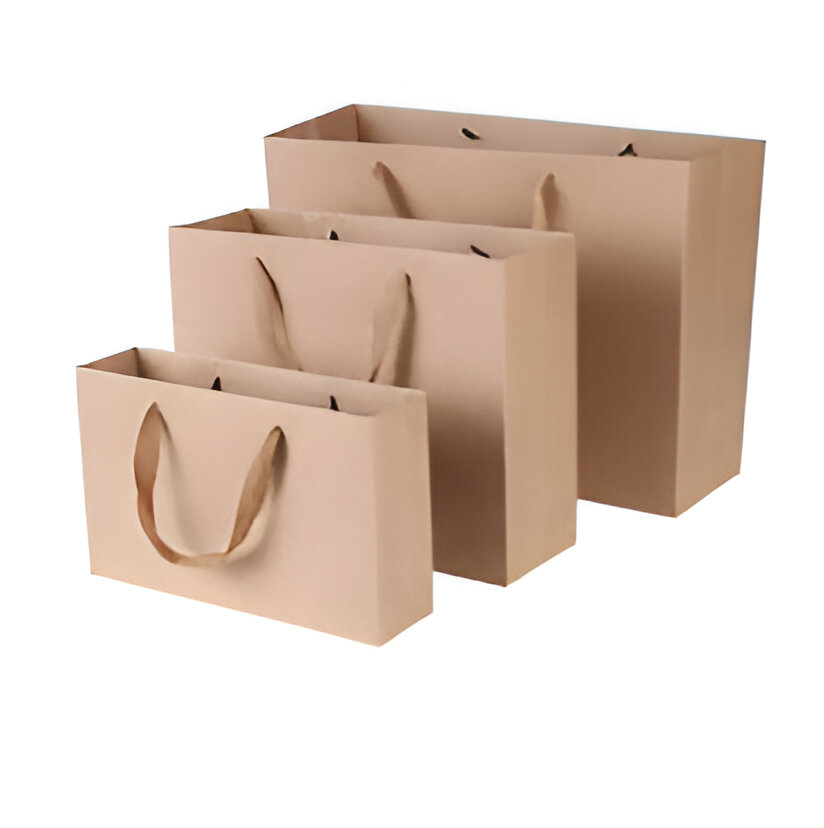 Bolsa de cartón kraft tamaño 39x34x10 cm