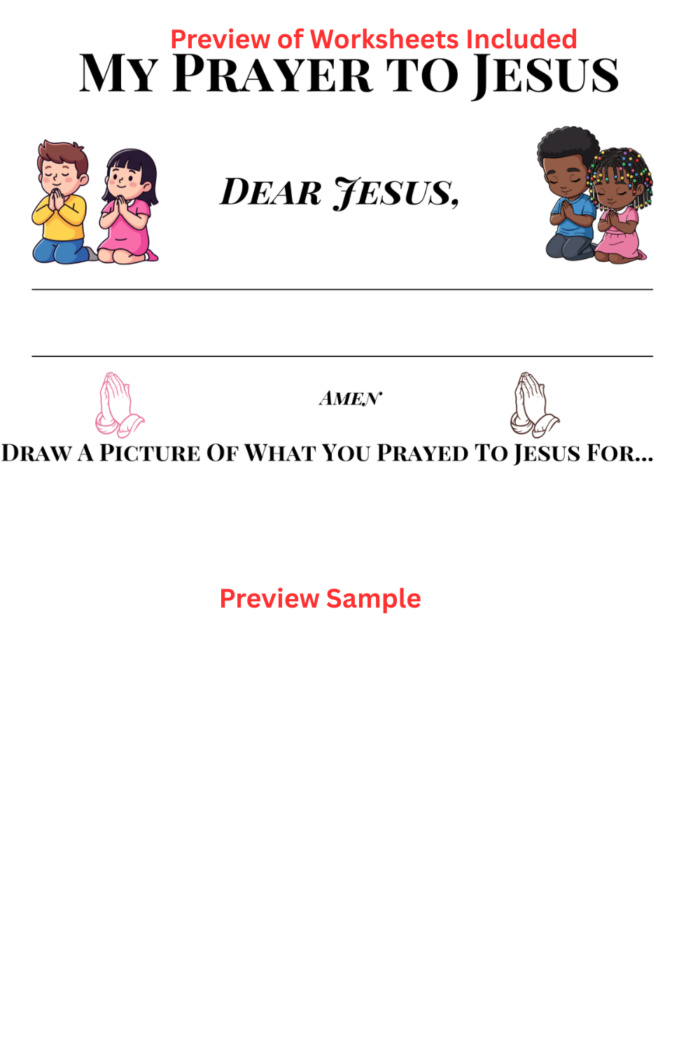 Christian Preschool Worksheet Bundle