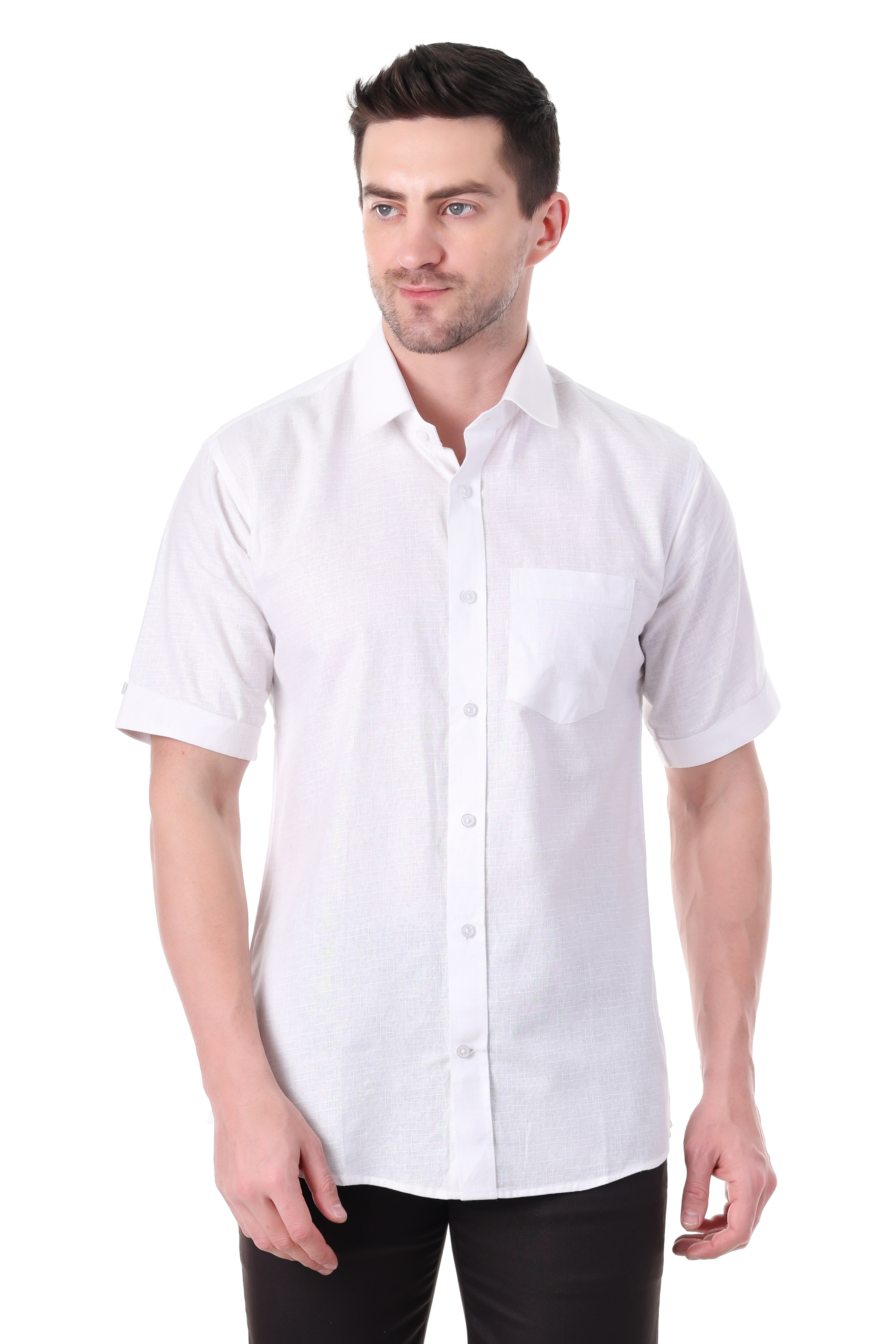 Beedark Men's casual White Jaraline cotton shirt