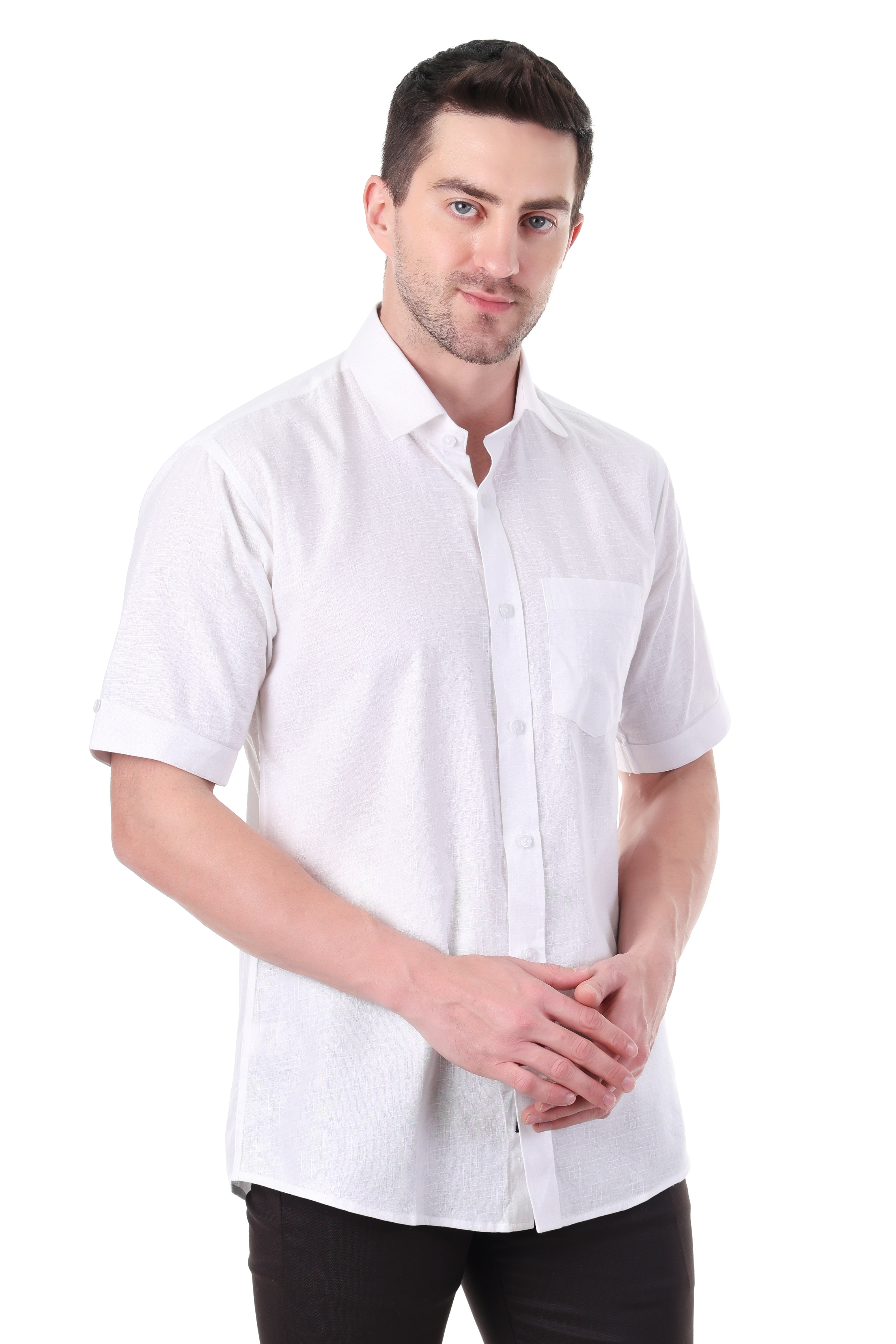 Beedark Men's casual White Jaraline  cotton shirt
