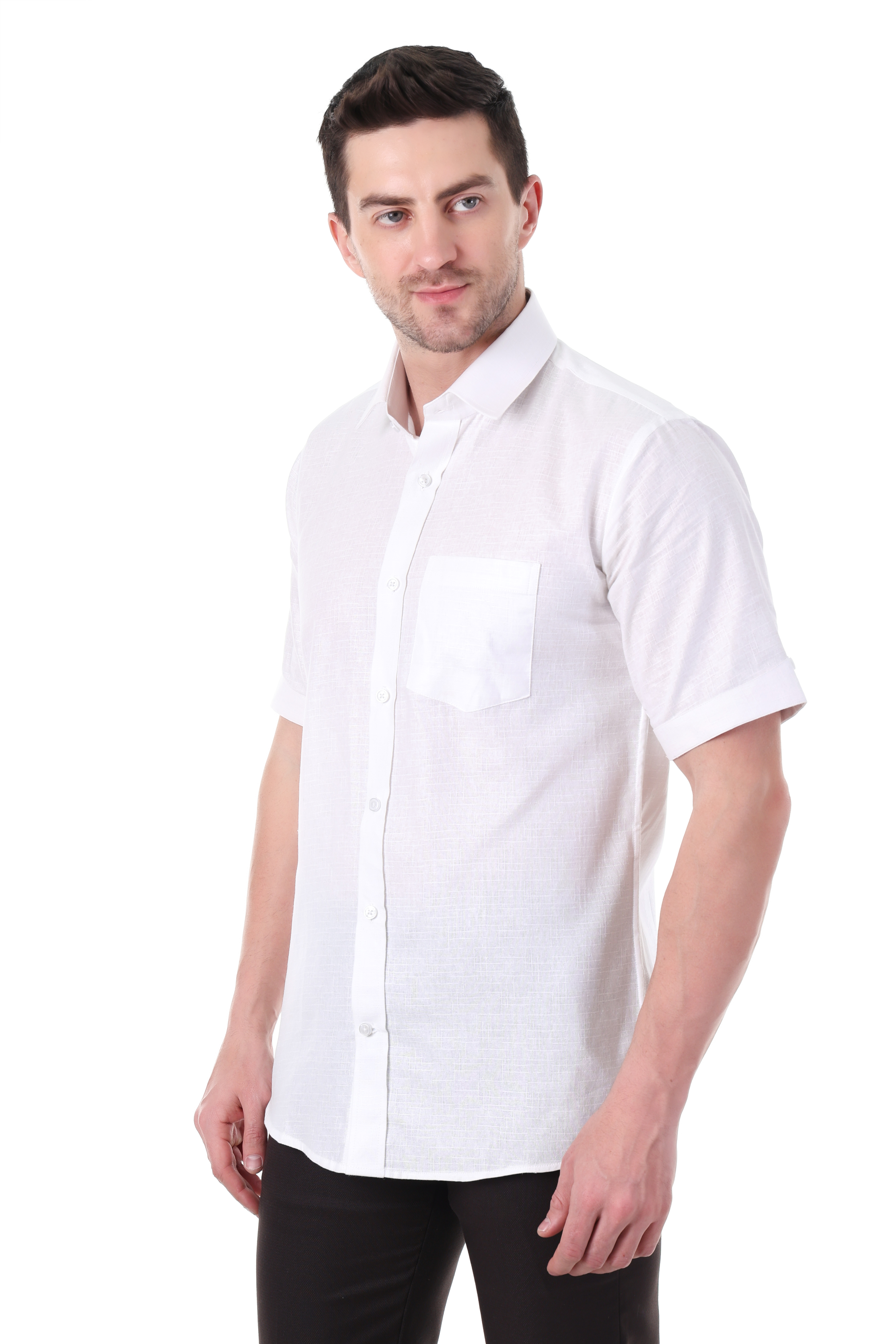Beedark Men's casual White Jaraline  cotton shirt