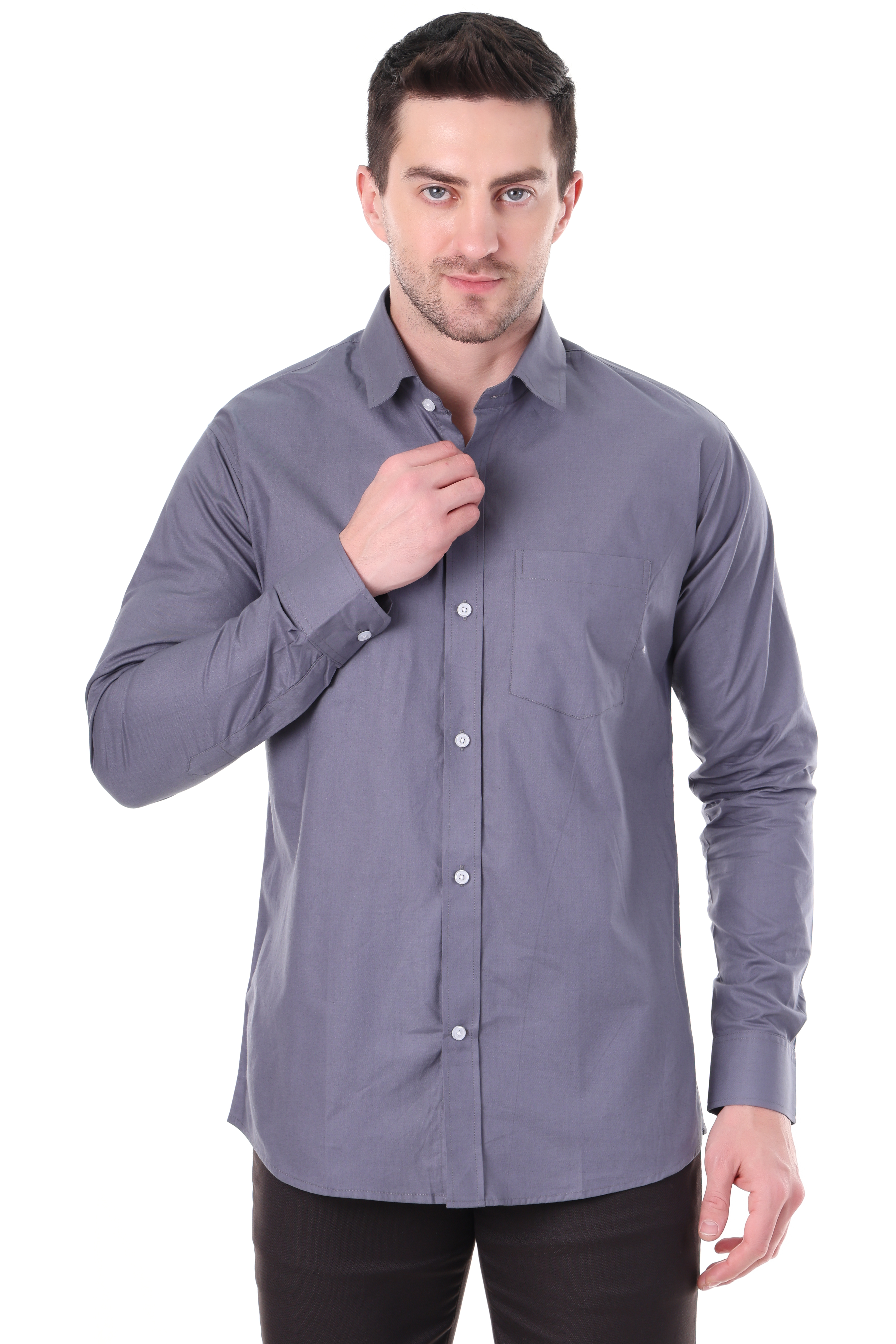 Beedark Men's casual Charcoal Grey cotton shirt
