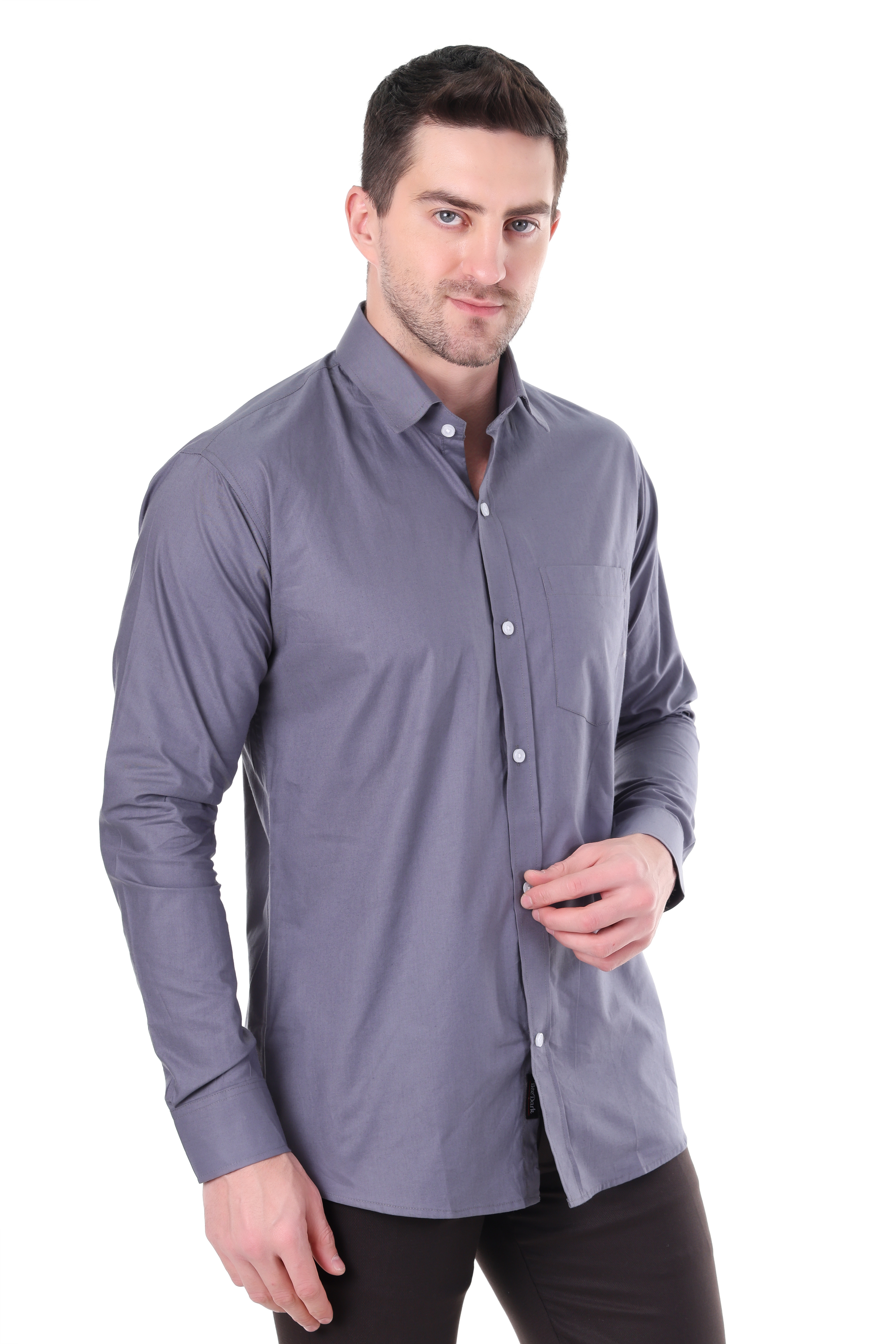 Beedark Men's casual Charcoal Grey cotton shirt