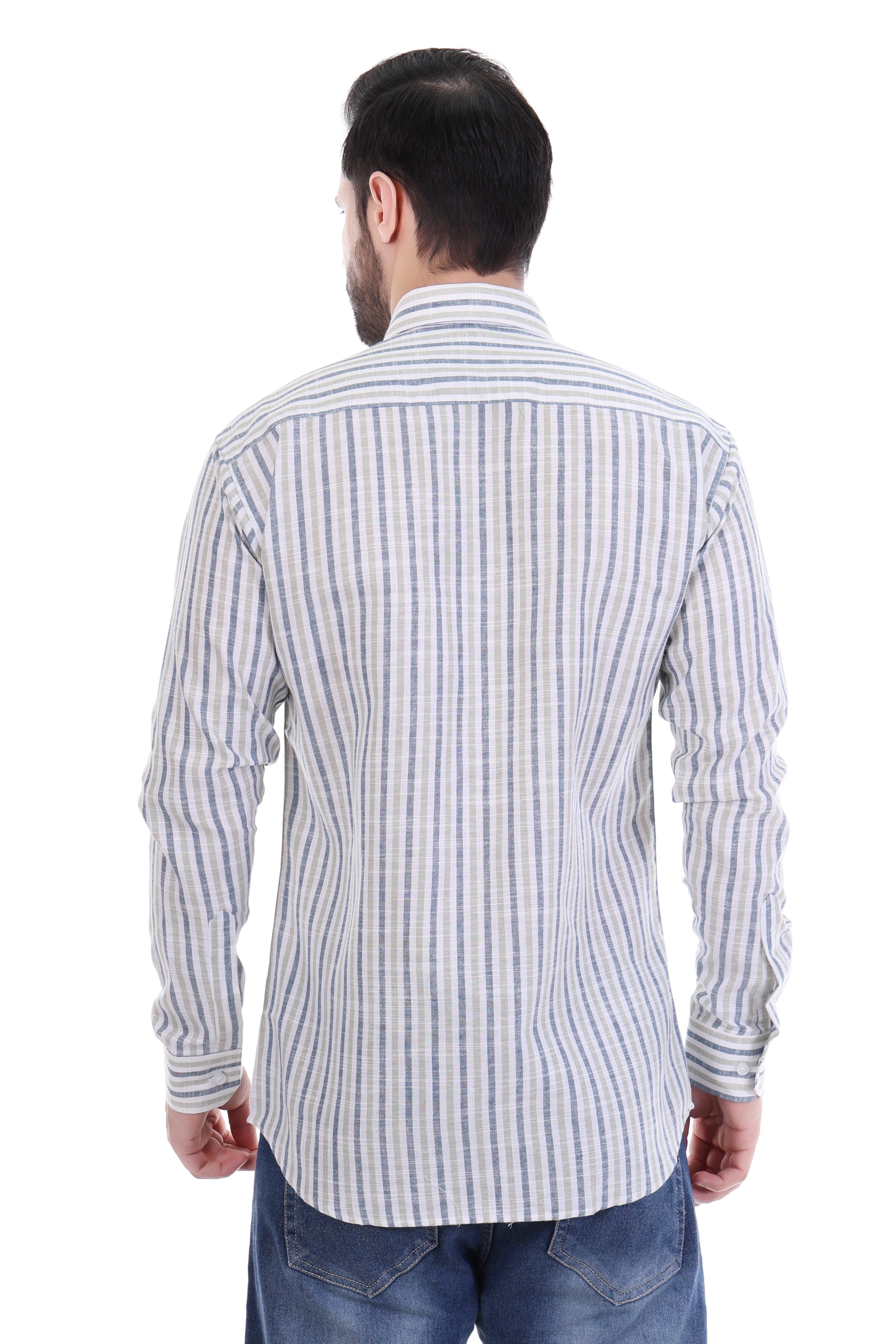 Beedark Men's Casual Nord Stripe Shirt Full Sleeve