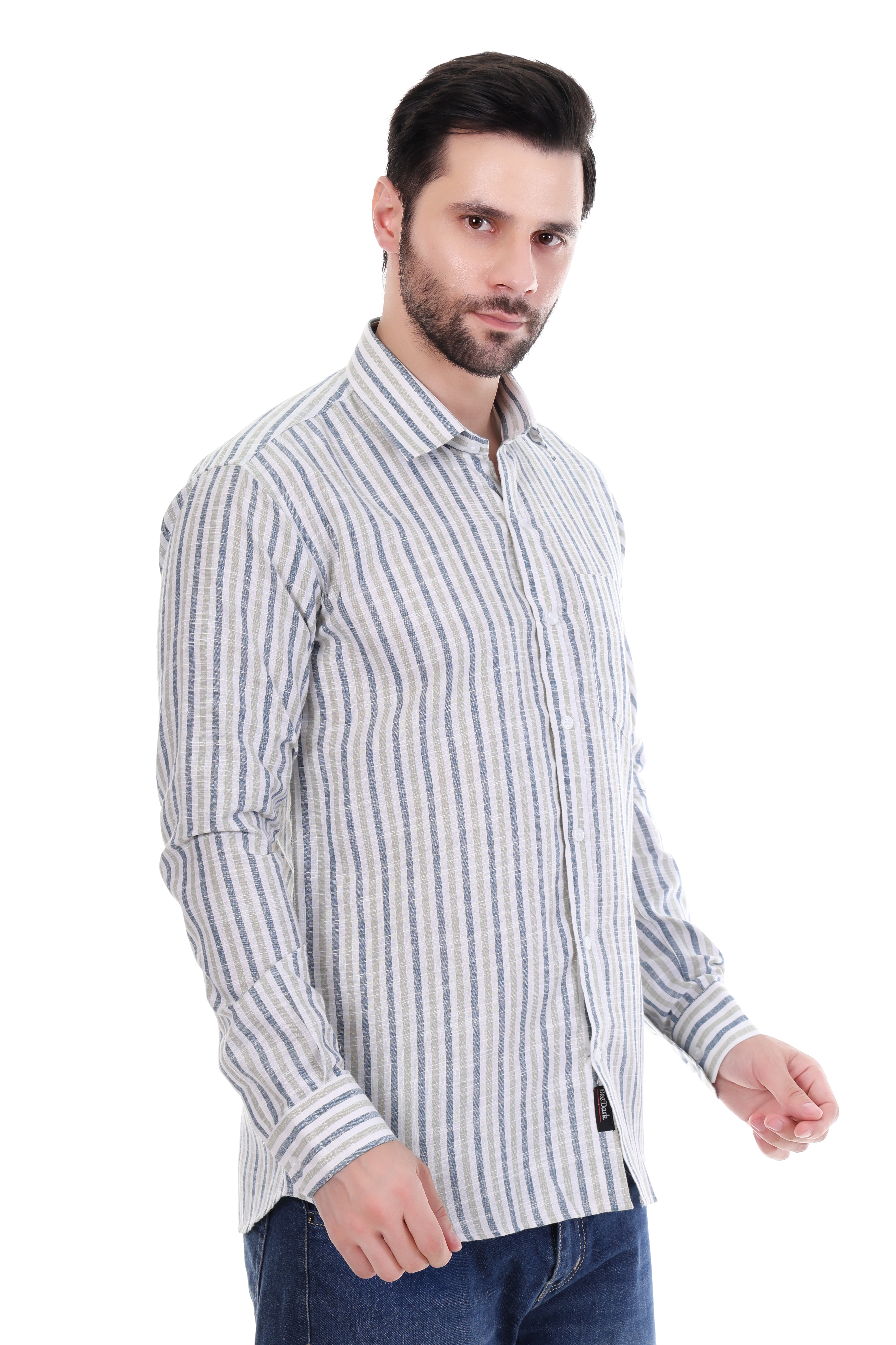 Beedark Men's Casual Nord Stripe Shirt Full Sleeve