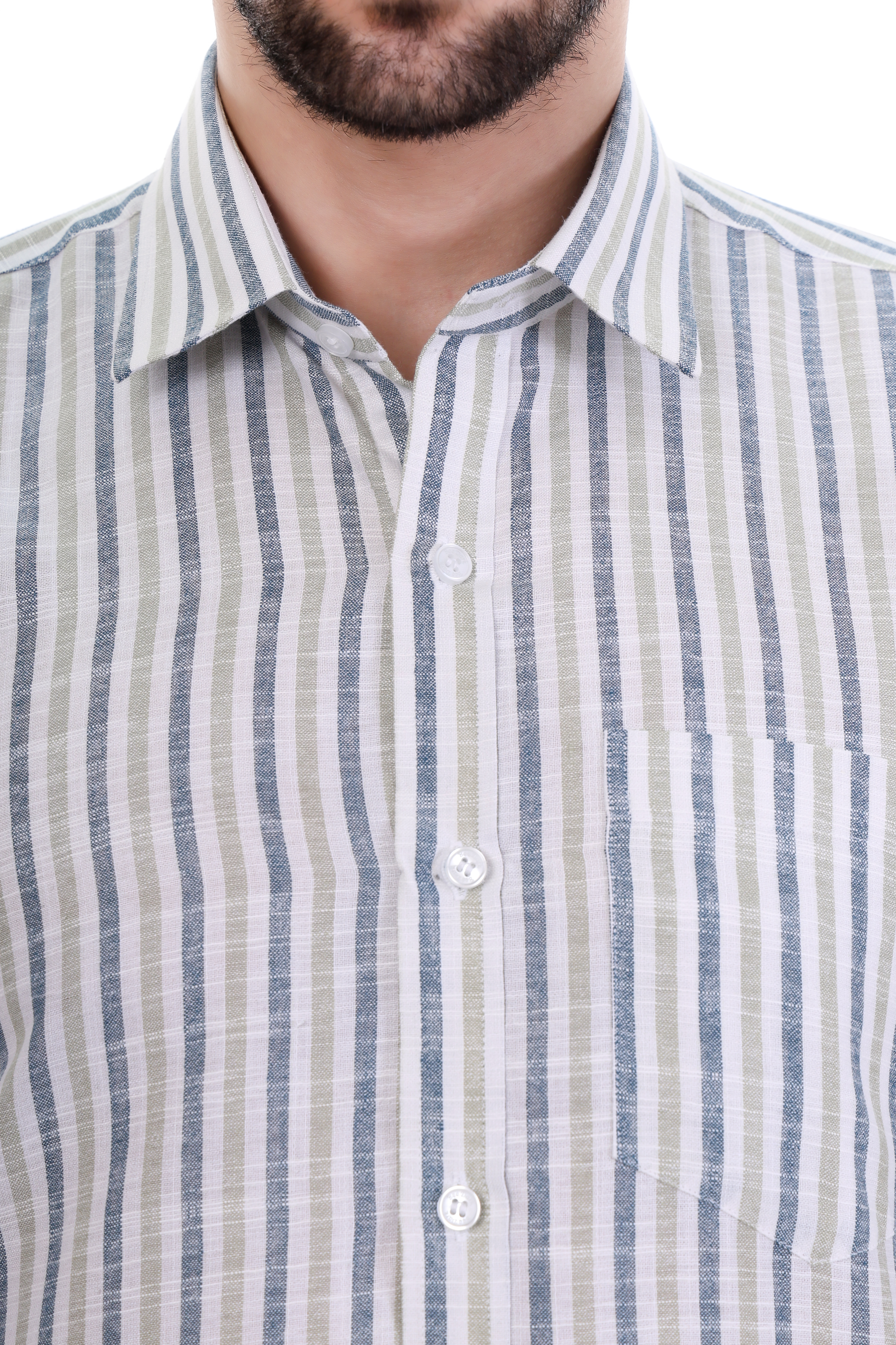 Beedark Men's Casual Nord Stripe Shirt Full Sleeve