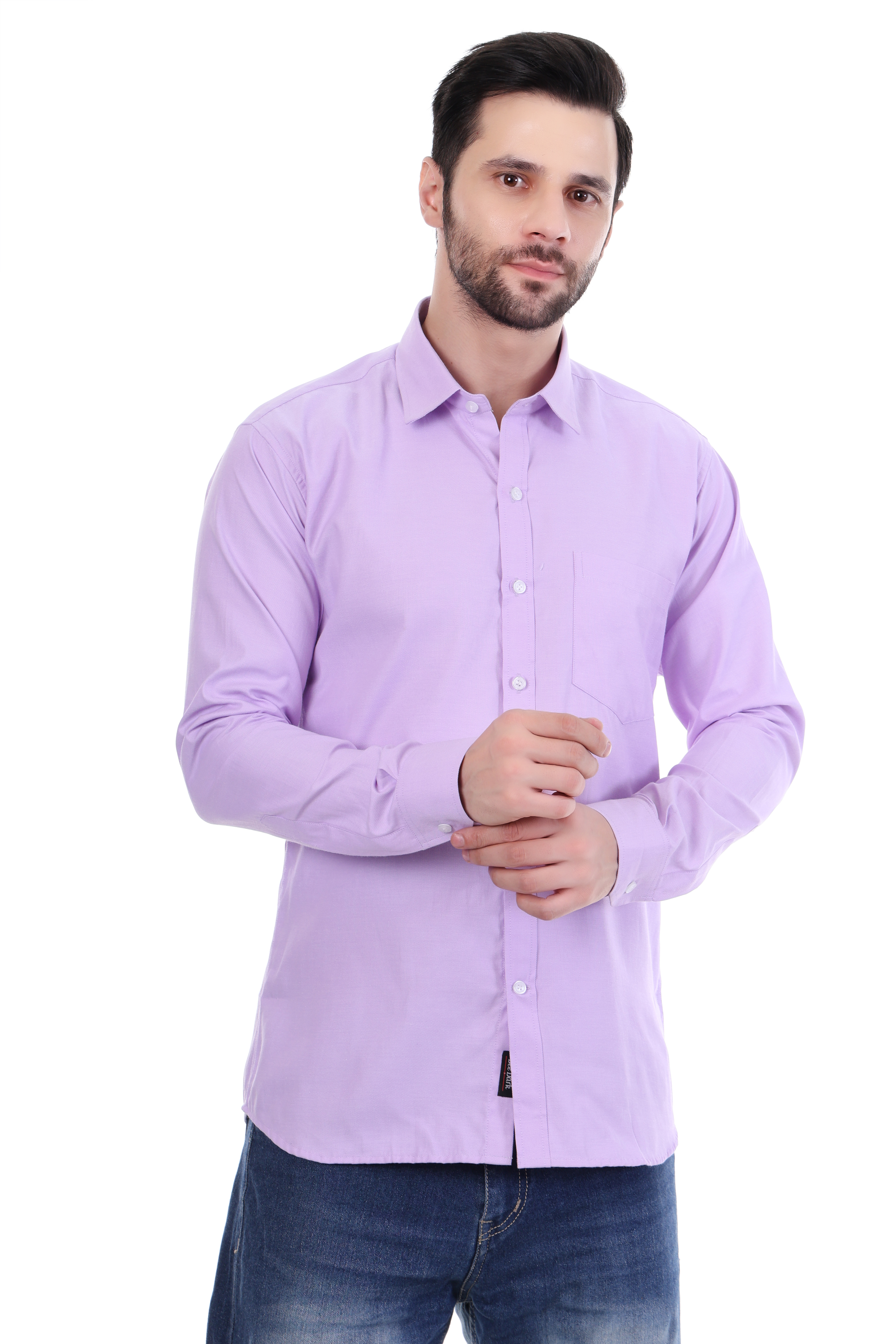 Beedark Men's Casual Lavender Shirt Full Sleeve