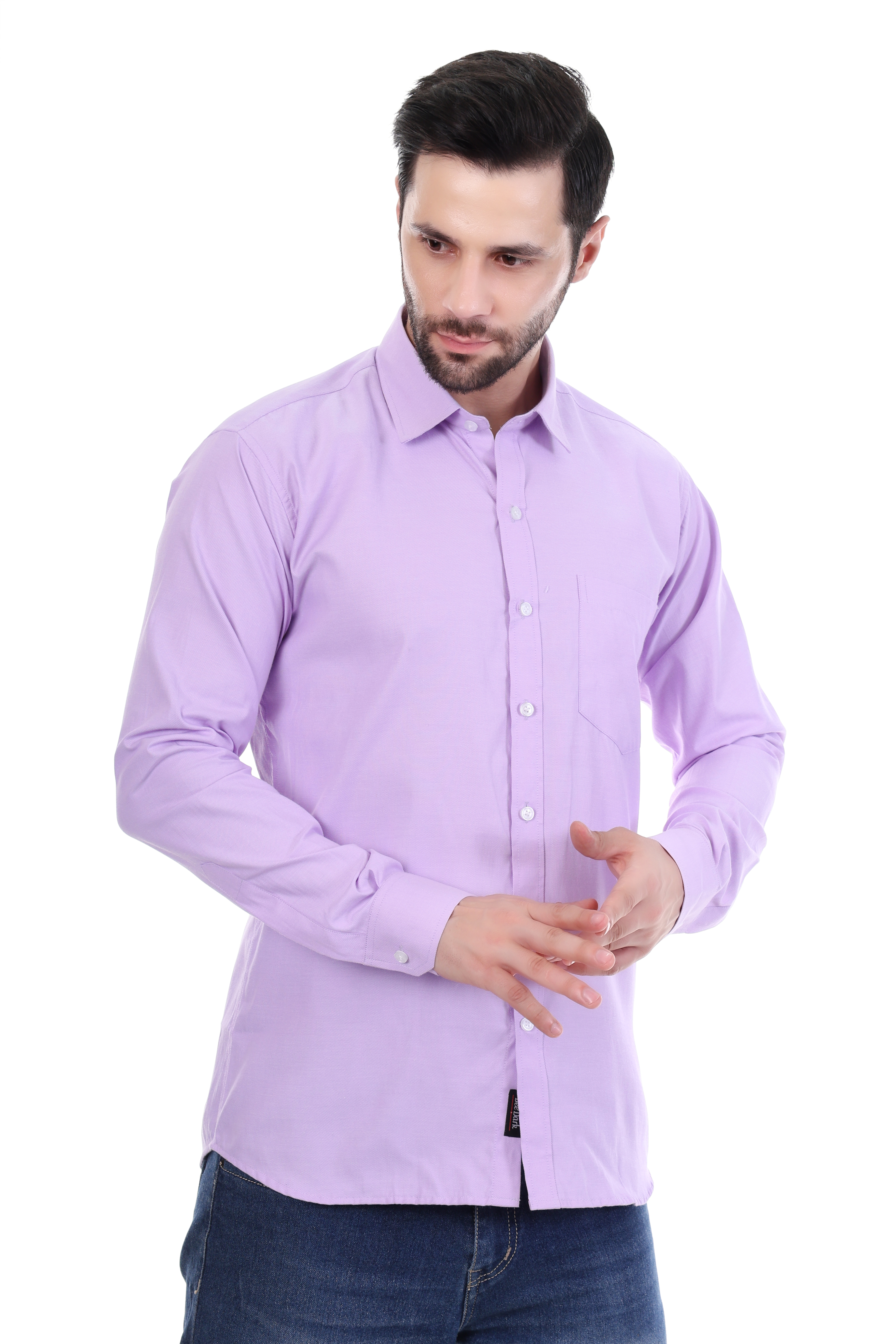 Beedark Men's Casual Lavender Shirt Full Sleeve
