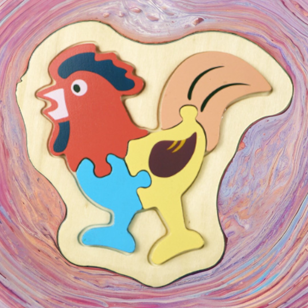 Large Sized Animal Themed 3D Wooden Children Jigsaw Puzzle Early Education Fun with Shape Recognition