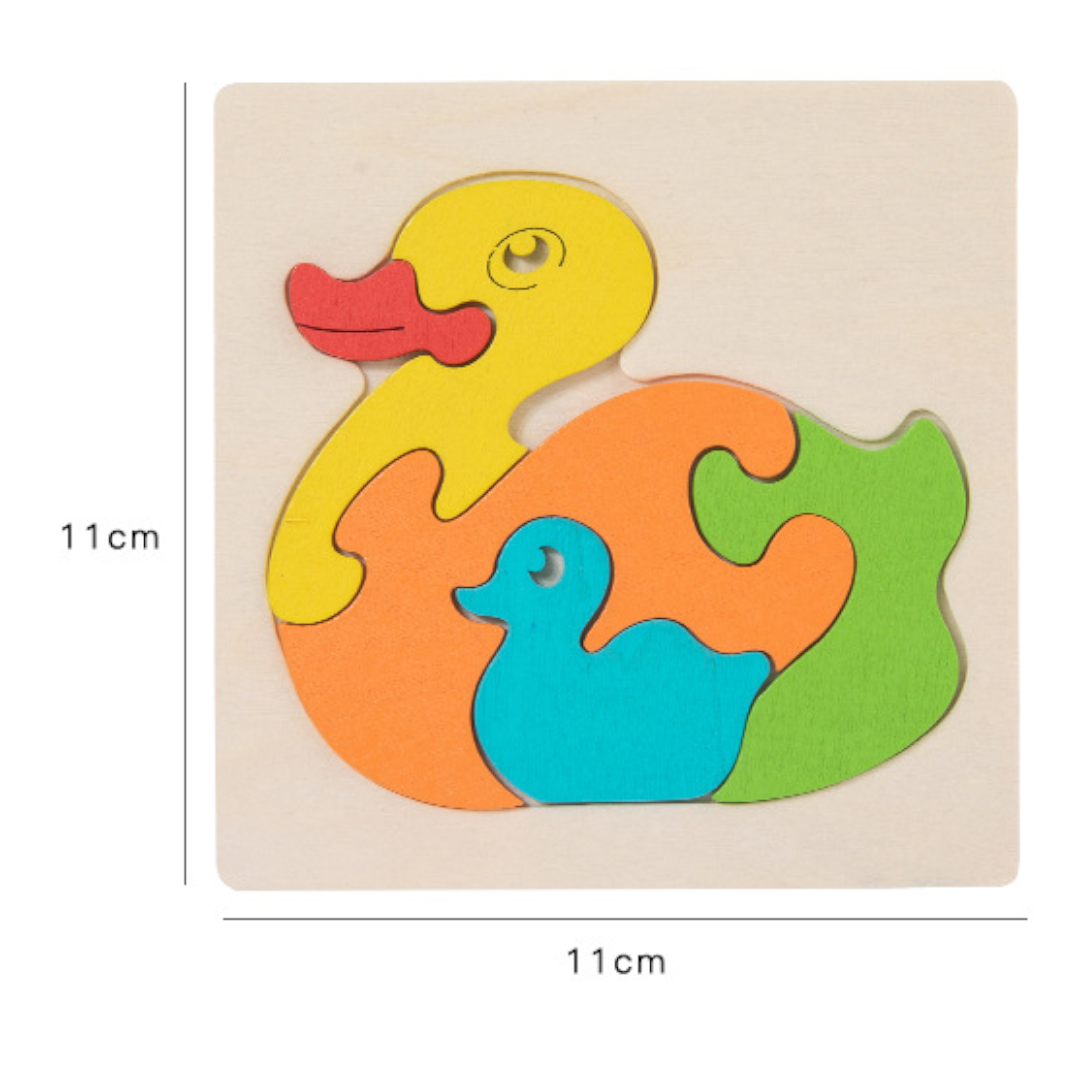 Parent Child 3D Wooden Jigsaw Puzzle Toy 11 x 11 cm