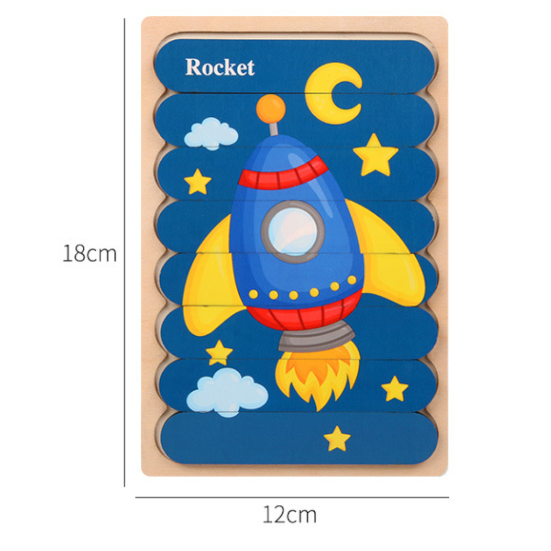 Double Sided Stick Puzzle - 18 x 12 cm