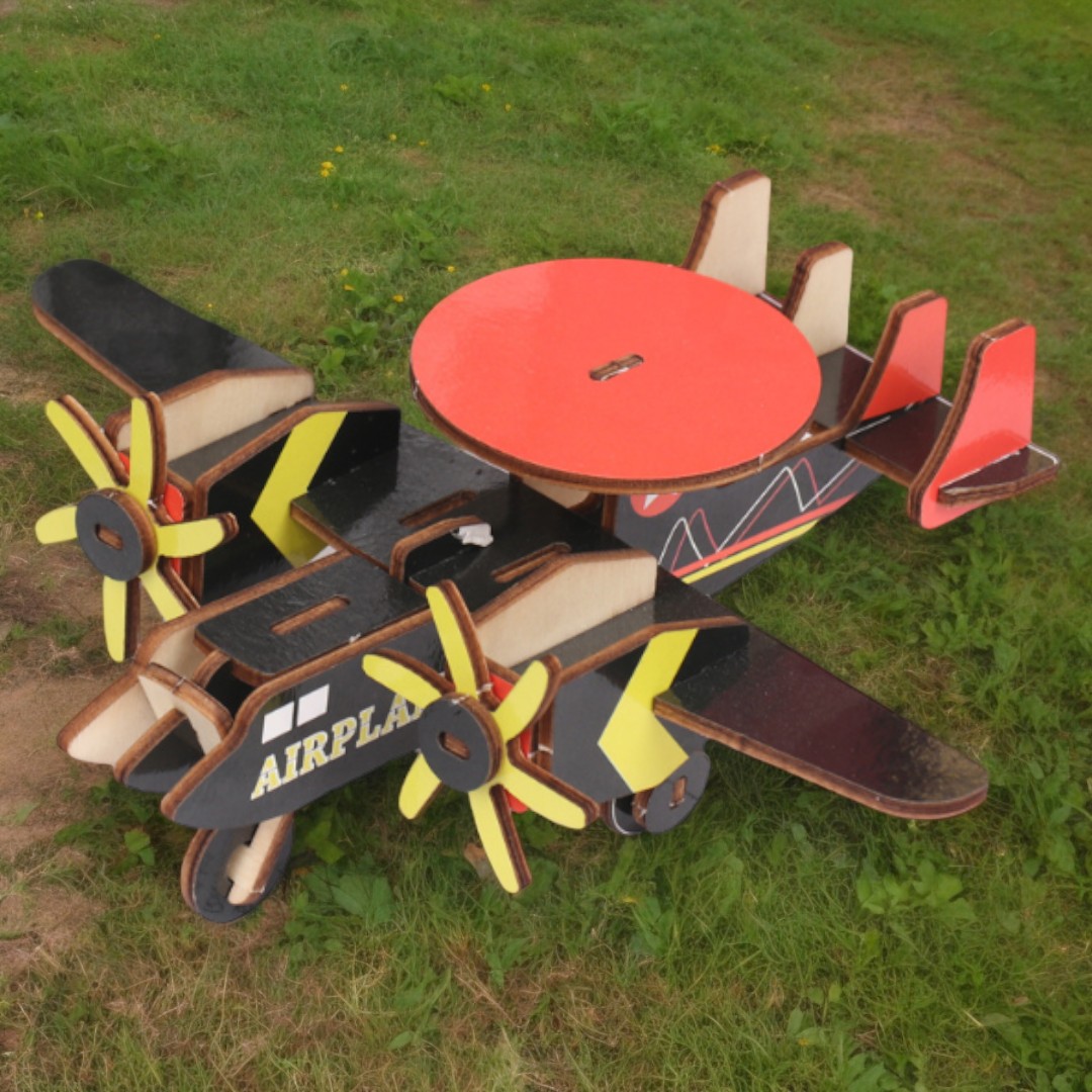 Airplane Assembly 3D Wooden Model - DIY Educational Development Puzzle Toy